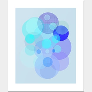 Blue Color Bubbles Design Posters and Art